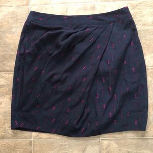 Navy blue with pink pattern mini skirt